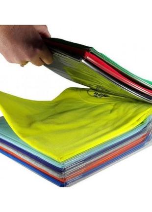 Набір пластикових розділювачів-підносів органайзер для зберігання одягу 10 осередків для футболок 35x30см ezstax1 фото