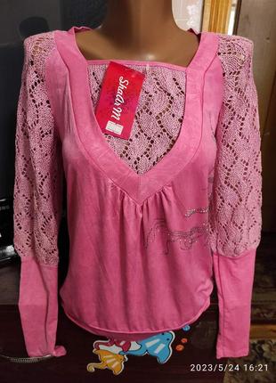 Весенняя туника со стразами