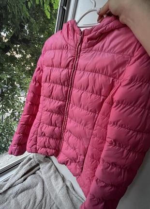 Женская курточка стеганная розовая с капюшоном на молнии новая девочку утепленная куртка ветровка8 фото