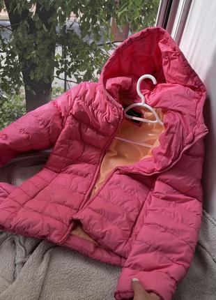 Женская курточка стеганная розовая с капюшоном на молнии новая девочку утепленная куртка ветровка2 фото