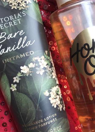 Набор оригинал victoria’s secret лосьон для тела bare vanilla маселка honey oil pink2 фото