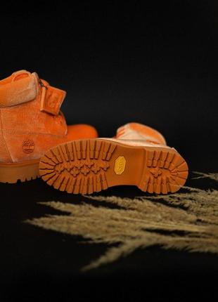 Шикарные ботинки тimberlad x off-white в оранжевом цвете (весна-лето-осень)😍4 фото