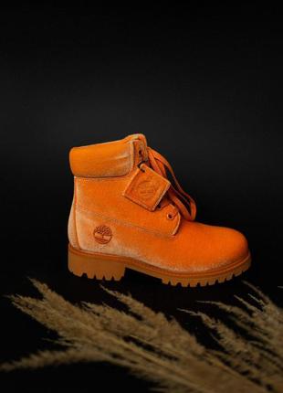 Шикарные ботинки тimberlad x off-white в оранжевом цвете (весна-лето-осень)😍