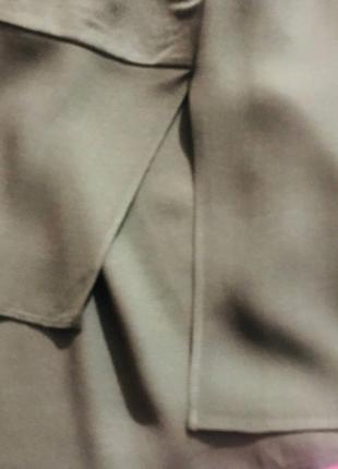 Базовая блуза свободного кроя оливкового цвета от massimo dutti8 фото