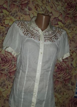 Креповая блуза с кружевом1 фото