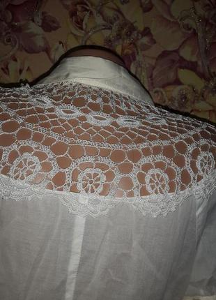 Креповая блуза с кружевом4 фото
