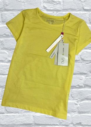 Базовая футболка для девочки желтая майка