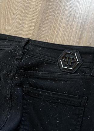Жіночі оригінальні стрейчеві джинси з блискітками philipp plein jeggins6 фото