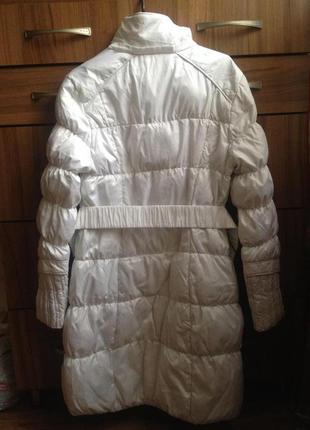 Белоснежное зимнее длинное пальто2 фото