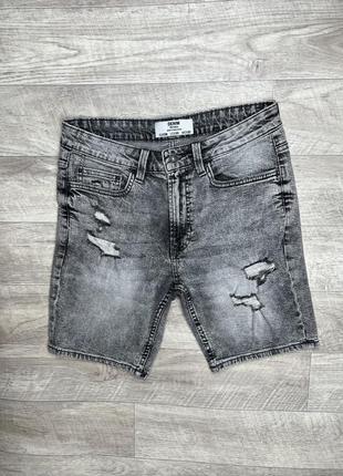 Bershka denim шорты 30 размер джинсовые серые оригинал