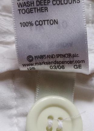 Белые хлопковые  бриджи mark's & spencer/размер 108 фото
