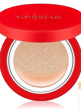 Тональный кушон с матовым финишем missha velvet finish cushion spf50+ pa+++ 23 тон1 фото