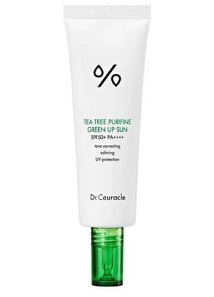 Противовоспалительный санскрин с чайным деревом dr.ceuracle tea tree purifine green up sun spf50+ pa++++ 50 мл