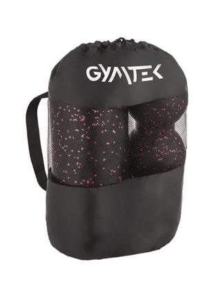 Набор gymtek массажеров для йоги и фитнеса ерр черно-красный, набор валик для массажа спины + мячик + дуоболл5 фото
