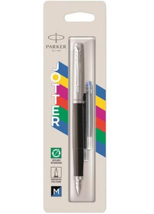 Ручка перова parker jotter 17 original black ct fp m блістер (15 616)