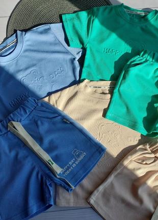 Классные летние костюмчики 🌿 шорты и футболка5 фото