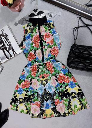 Сукня в квіти сарафан квітковий принт гарне легке плаття 44 42 распродажа розпродаж2 фото