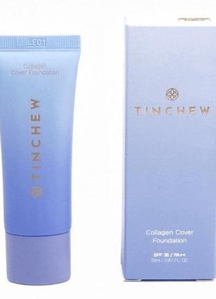 Універсальний тональний крем із колагеном tinchew collagen cover foundation spf 36/pa++ №21 vanilla 50 мл1 фото