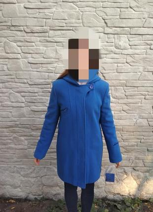 Теплое яркое пальто 80% шерсть!!!