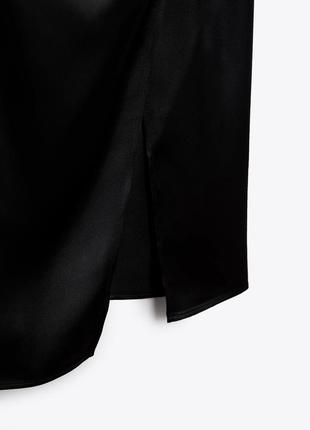 Длинное черное платье с разрезом от zara размеры: xs, s, m8 фото