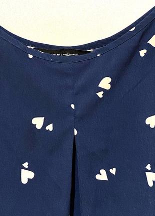 Xl-2xl-3xl майка блузка літня блуза тонкі бретелі синя білі сердечки5 фото