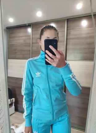 Синяя мастерка / спортивная кофта adidas2 фото