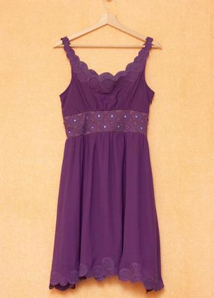 Сукня - сарафан фіолетовий з мереживом