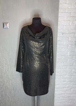 Вечірня блискуча сукня коктейльне плаття з люрексом boohoo night, xl 50р