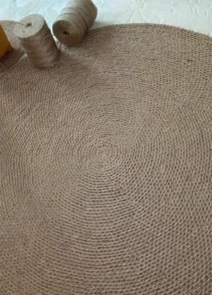 Плетеный круглый коврик/ коврик джутовый натуральный эко скандинавский