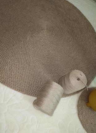 Плетеный круглый коврик/ коврик джутовый натуральный эко скандинавский