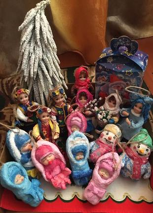 Новорічні іграшки ватна іграшка малятко україночка сніговик сувенір на подарунок ручна робота handmade3 фото