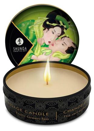 Массажная свеча shunga mini massage candle - exotic green tea (30 мл) с афродизиаками