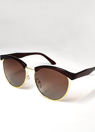 Коричневые очки с комбинированной оправой