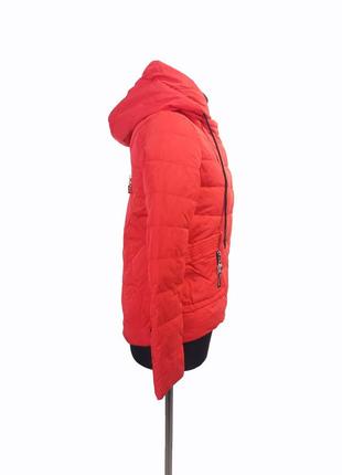 Женская куртка демисезонная meajiateer. красный цвет. укороченная3 фото