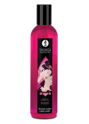 Гель для душа shunga shower gel - frosted cherry (250 мл) с растительными маслами и витамином е