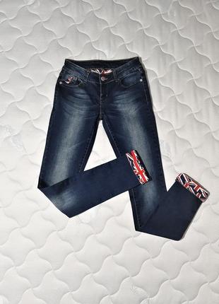 Стильные джинсы синие слимы зауженные на парня/ мужские румыния котон+эластан1 фото