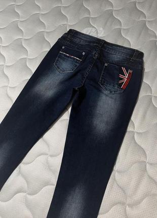 Стильные джинсы синие слимы зауженные на парня/ мужские румыния котон+эластан8 фото