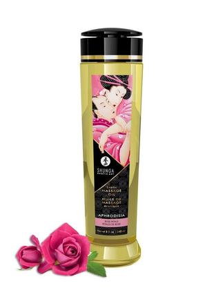 Массажное масло shunga aphrodisia - roses (240 мл) натуральное увлажняющее