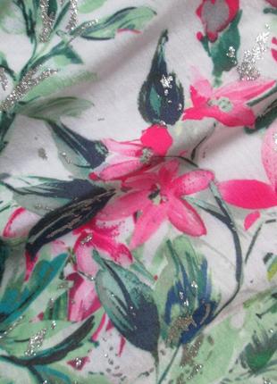 Красивенная футболка в цветочный принт под резинку bm casual4 фото
