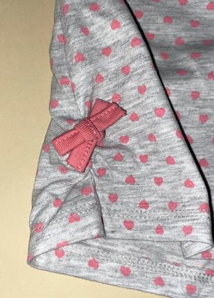 Шорты трикотажные для девочки светло серого цвета в розовые сердечки./// размер: 122/1284 фото