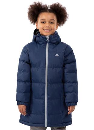 Куртка подовжена доага пальто пуховик для дівчинки синя trespass