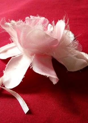 Брошка квітка з тканини, троянда в стилі gucci2 фото