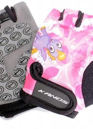 Велорукавиці дитячі kands al-1561 сірий / рожевий (al05-1567) — xs