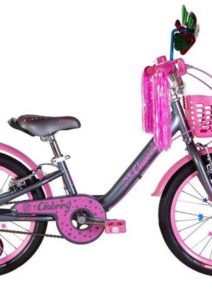 Велосипед 18" formula cherry 2022 (темно-серий з рожевим)