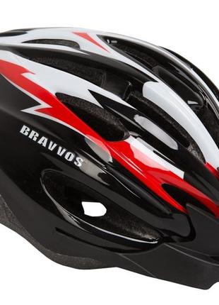 Шолом велосипедний bravvos he127 чорний/зелений (head-034) — l 58-61 см