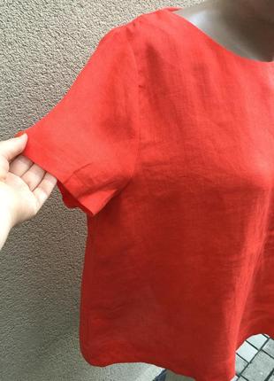 Красная блуза,рубаха в этно,бохо стиль,лен100%,большой размер4 фото