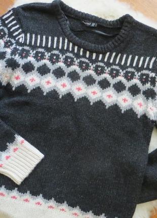 Зимний свитер, шерсть.большой размер