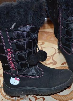 Сапоги черные hello kitty
