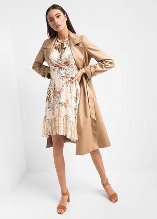 Шикарное шифоновое платье с чокером orsay в комьинированный цветочный принт!