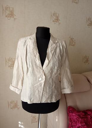 Нарядный легкий пиджак, жакет, лен, дресс-код, офис, promise